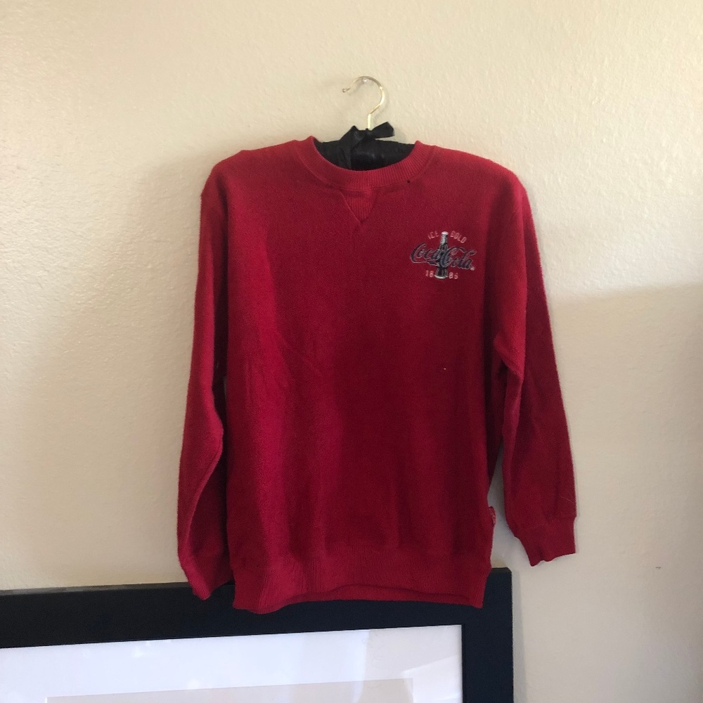 80s vintage Coca Cola fleece pullover Christmas sweater